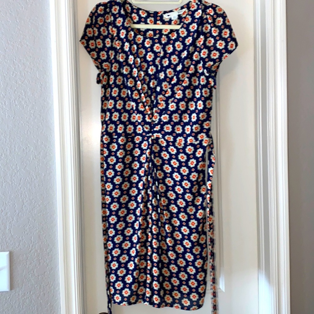 Geometric floral print dress